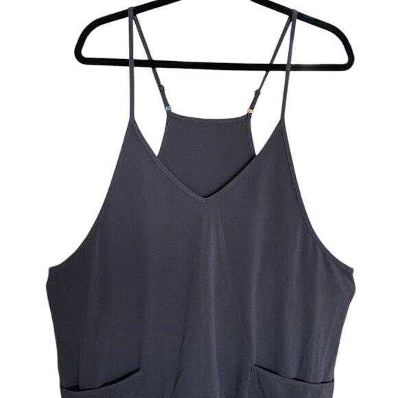 Oversized Drop Crotch Jersey Jumper Romper Gray Garden Girl Boho Lagenlook-M/L - Picture 2 of 8